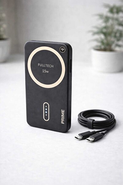 B-Tech Aksesuar 5000 mAh Manyetik Kablosuz Powerbank 15W Hızlı Şarj (MagSafe ...