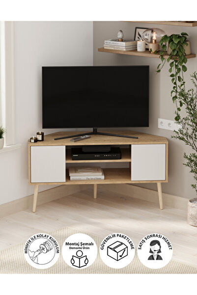 Bofigo TV Sehpası 2 Kapaklı Tv Sehpası TV Ünitesi Televizyon Sehpası Tv Sehpa...