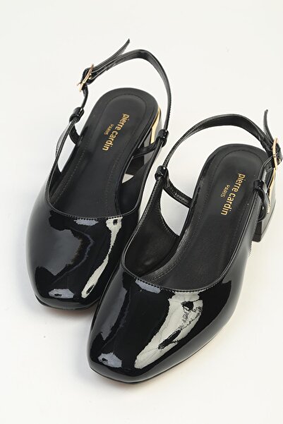 Pierre Cardin Μαύρα γυναικεία πέδιλα με τακούνι PC-55739