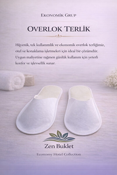 ZEN BUKLET Overlok Otel Terliği 500'lü Set Tek Kullanımlık Hijyenik Terliği