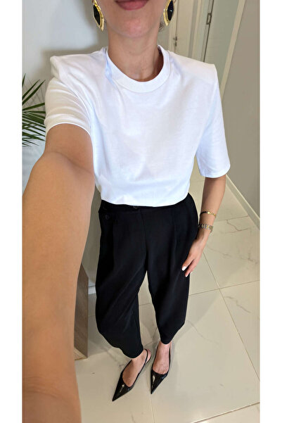 BİRCANÇİL Μπλουζάκι Diella Λευκό με επένδυση και κοντά μανίκια