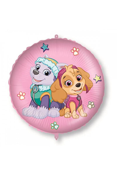 PAW PATROL Στρογγυλό Μπαλόνι Φύλλου Αλουμινίου Σκάι και Έβερεστ 46 εκ. Ροζ