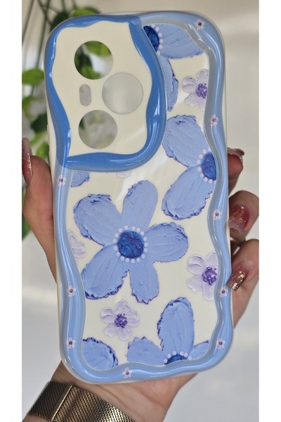 Magic Ring Honor 400 Pro 5G Kılıf Pastel Mavi Papatya Desenli Kamera Korumalı...