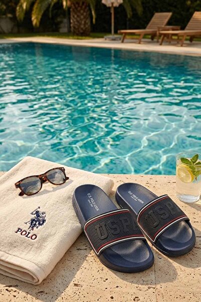 U.S. Polo Assn. Ανδρικές παντόφλες πισίνας και παραλίας σε μπλε ναυτικό χρώμα...