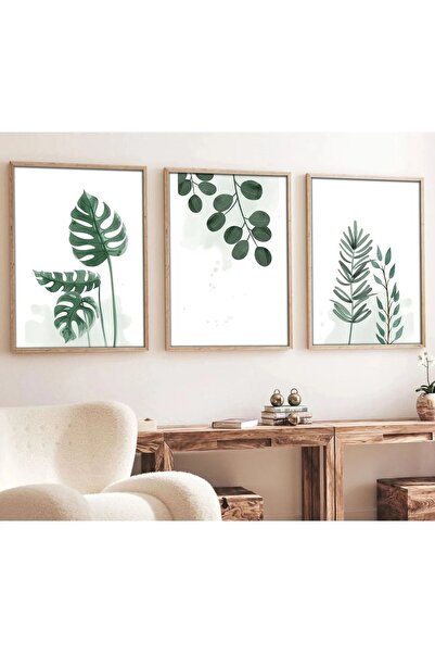 OEM Σετ Διακοσμητικών Πάνελ Re-Bloom, 3 τεμάχια, MDF/μασίφ ξύλο, λευκό/πράσιν...