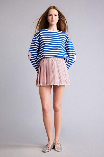 DeFacto تنورة قصيرة من قماش البوبلين بخصر عادي من بيليسي H5542AX26SP