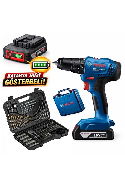 Bosch Gsb 183 Li 2 Ah Takip Göstergeli Tek Batarya ve V-Line 103 Parça Delme ...