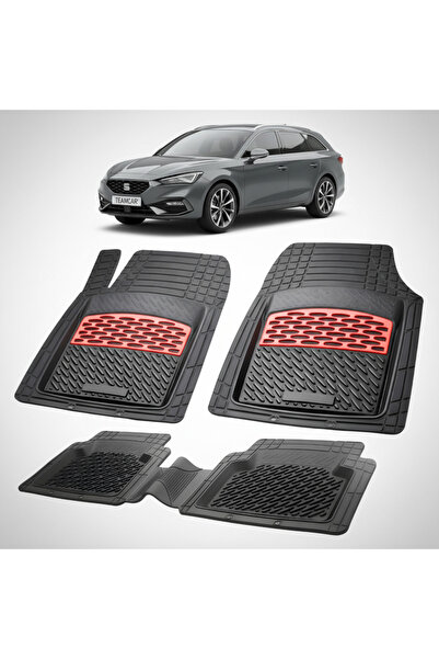 TEAMCAR Πατάκια δαπέδου συμβατά με Seat Leon Combi Mk4 2020-2026 |   Κόκκινο