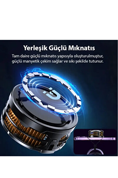 Memo CX08 iOS Android Soğutucu 15W Manyetik + Arka Klips 2'si 1 Arada Yarı İletken Soğutma Fanı Radyatörü