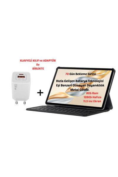 HONOR Pad X9a 2.8Ghz 8Gb Ram 128Gb 11.5'' Android Tablet -Klavyeli kılıf + Ad...