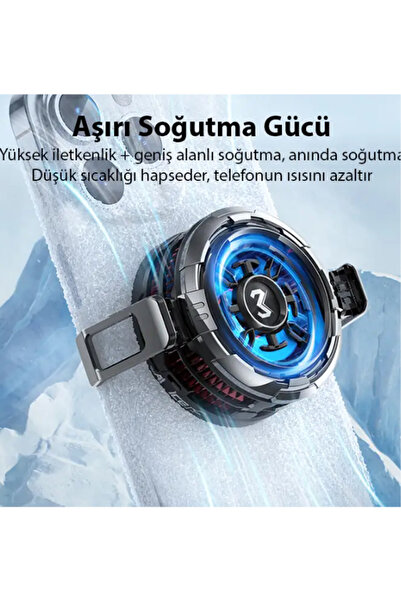 Memo CX08 iOS Android Soğutucu 15W Manyetik + Arka Klips 2'si 1 Arada Yarı İletken Soğutma Fanı Radyatörü