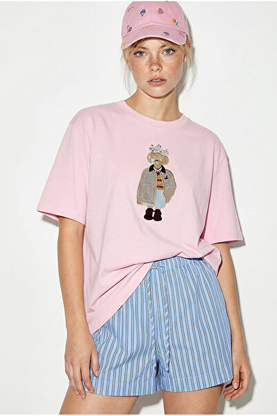 Bianco Lucci Γυναικείο μπλουζάκι με κέντημα σκύλου και πέτρες, άνετη εφαρμογή...