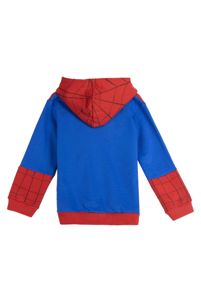 Marvel Spider-Man Kinderhoodie, rood-blauw, katoenen sweatshirt, met ritssluiting, Spider-logo design, superheldenstijl, rood-blauw, 140
