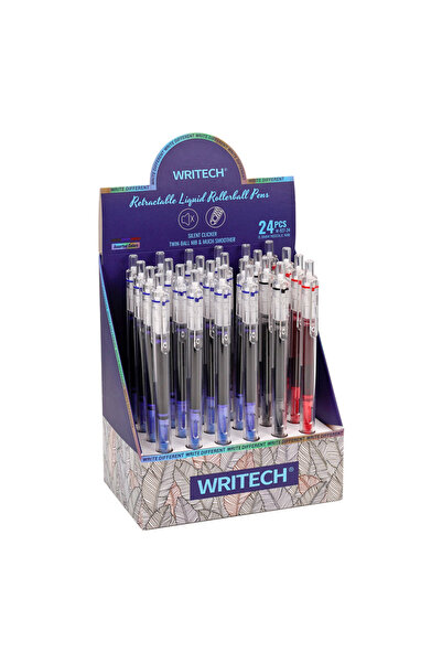 Writech W-927 LIQUID ROLLER 0,5MM KALEM (MAVİ-SİYAH-KIRMIZI) - 24'LÜ SET