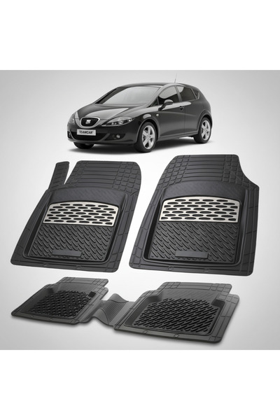TEAMCAR Πατάκια δαπέδου συμβατά με Seat Leon Hatchback Mk2 2005-2012 |   Ασήμι