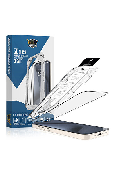 Buff iPhone 15 Pro 5D Cam EasyFit Ekran Koruyucu