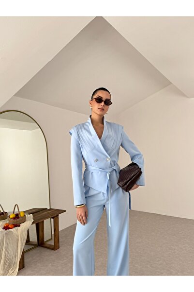 Nesil Γυναικείο Σετ Μπουφάν και Παντελόνι με Λεπτομέρεια από Πιλέτο