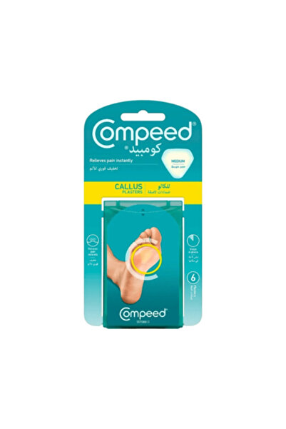 Compeed لاصقات إزالة الجلد الميت متوسطة الحجم - عبوة من 6 قطع