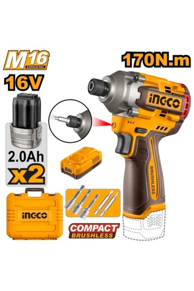 Ingco Κρουστικό δράπανο 16 V 170 Nm