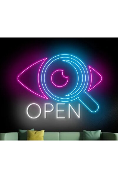 Slasa Eyewear Neon Sign 40x60 cm Yellow LED 6 mm Acrylic Base Optical Shop Wa...