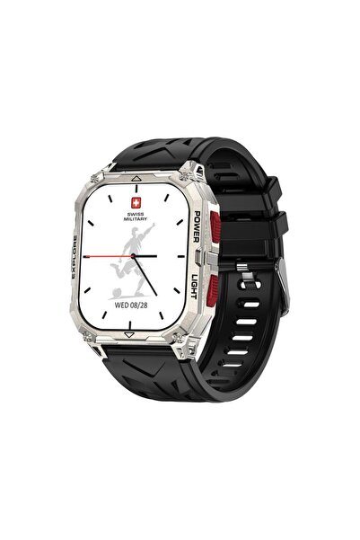 Swiss Military Alps Sport Watch, AMOLED, Adventure, Red Button, Silver Frame,...