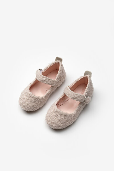 Le Mabelle Кремави плюшени обувки Теди за момичета