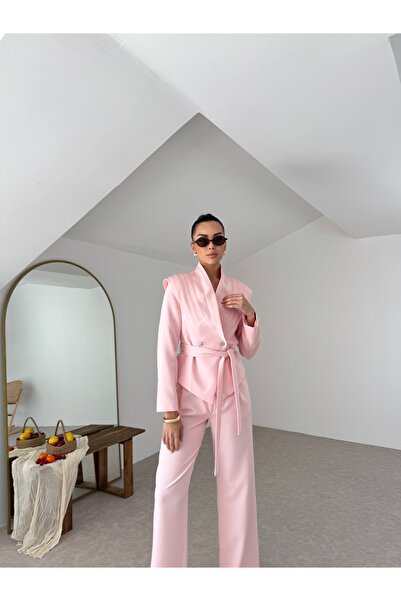 Nesil Γυναικείο Σετ Μπουφάν και Παντελόνι με Λεπτομέρεια από Πιλέτο