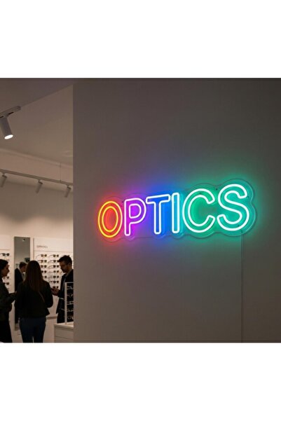 Slasa Optics Neon Sign 25x50 cm Multicolor LED 6 mm Acrylic Base Optical Shop...