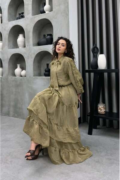 Cardella Σετ δύο τεμαχίων: Φούστα και Μπλούζα από ύφασμα Voile Sahra Premium ...