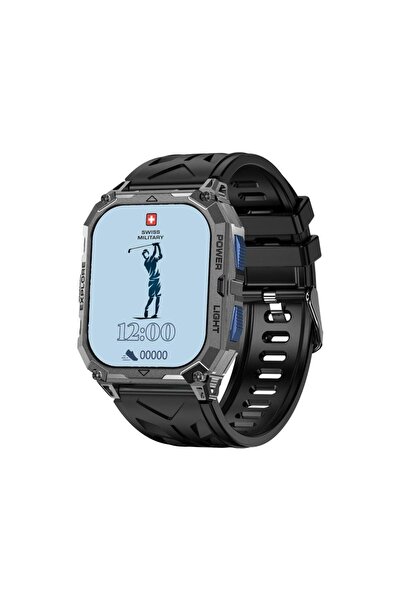 Swiss Military ساعة ألبا سبورت، AMOLED، أدفنتشر، زر أزرق، إطار معدني، حزام أس...