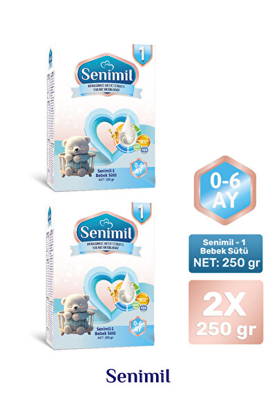 SENİMİL Senimil-1 Bebek Sütü 250 Gr (0-6 AY) 2 Lİ Avantaj Paketi