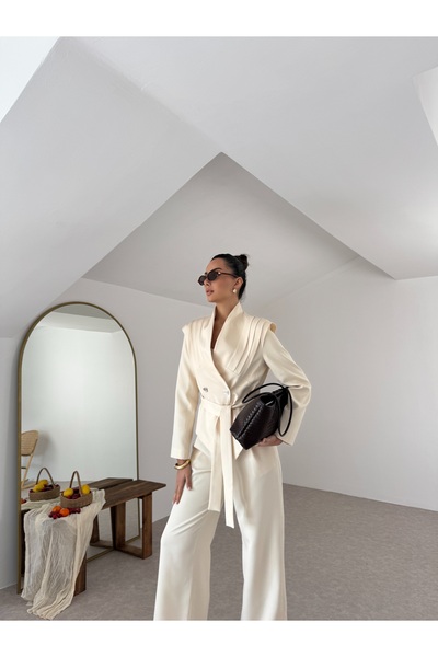 Nesil Γυναικείο Σετ Μπουφάν και Παντελόνι με Λεπτομέρεια από Πιλέτο