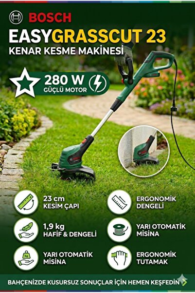Bosch Premium 23 Çim Kenar Kesme Makinesi 280 Watt 23 cm Kesim Çapı