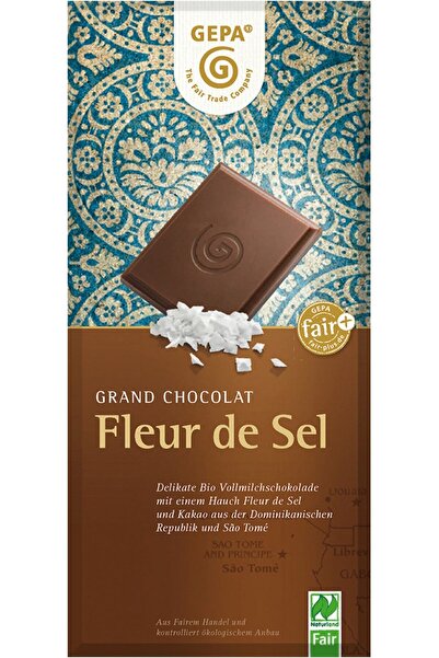 Gepa Βιολογική σοκολάτα με γάλα και αλάτι, 100γρ.