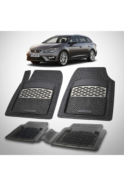 TEAMCAR Πατάκια δαπέδου συμβατά με Seat Leon Combi Mk3 2012-2020 |   Ασήμι