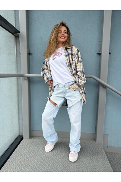 Classy Store Γυναικείο σετ τζιν: πουκάμισο και oversized τζιν – άνετο & κομψό...