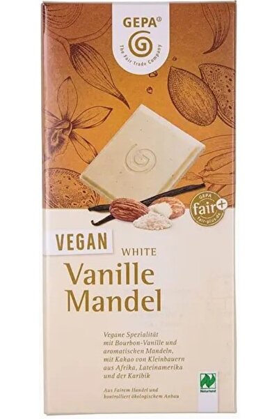 Gepa Βιολογική βίγκαν λευκή σοκολάτα με βανίλια και αμύγδαλα, 100γρ.