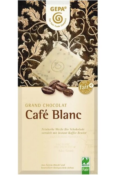 Gepa Λευκή σοκολάτα με καφέ Cafe Blanc, βιολογική 100γρ