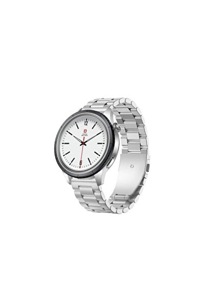 Swiss Military Smartwatch Silver Frame, Silver Steel Strap, Black Ring + Blac...