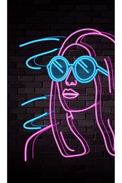 Slasa Girl Face Neon Sign 50x30 cm Multicolor LED 6 mm Acrylic Base Salon Mak...