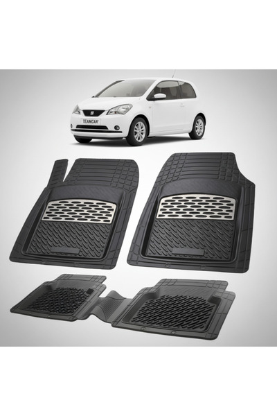 TEAMCAR Πατάκια δαπέδου συμβατά με Seat Mii Hatchback 3θυρο 2011-2019 |   Ασήμι