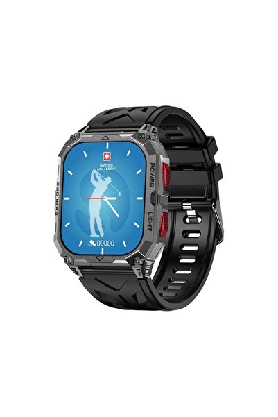 Swiss Military ساعة ألبا سبورت، AMOLED، أدفنتشر، زر أحمر، إطار معدني، حزام أس...