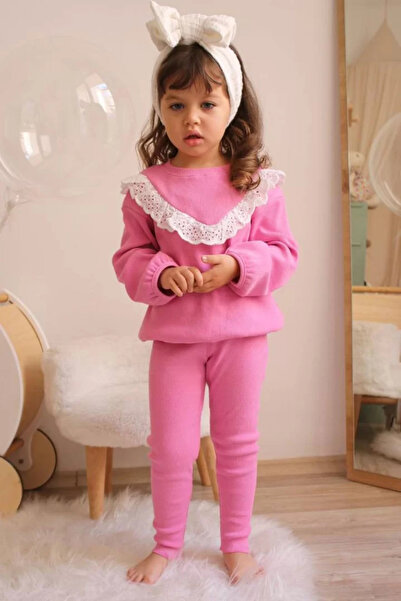 MORADO SE SIENTE PERFECTO Ribbed Knit Fabric Laced Casual Girl's Suit
