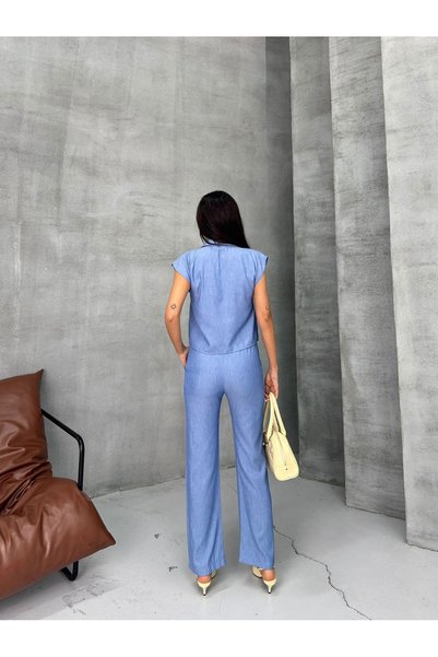 ELBİSHE Women's Short Sleeve Shirt and Pants Set