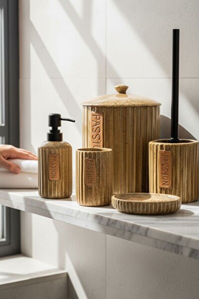 Onedekor Σετ μπάνιου 5 τεμαχίων Vilya Collection Luxury Brown