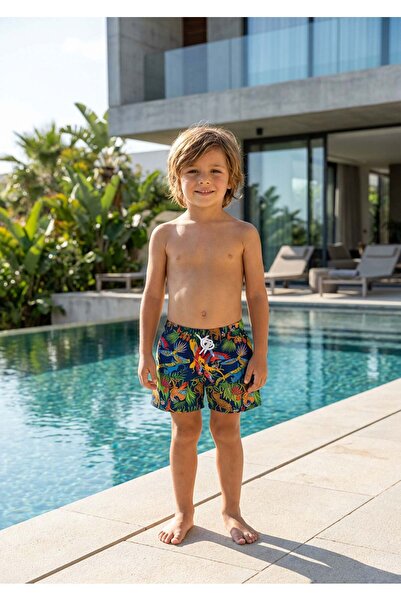 Mayom Αγορίστικο σορτς κολύμβησης με λεπτομερή στάμπα πουλιών -26973