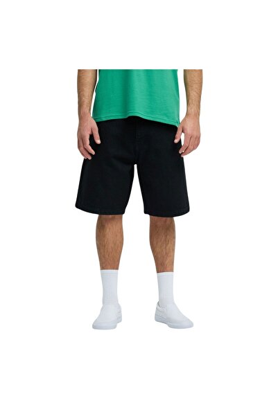 Quiksilver Φαρδιά τζιν σορτς μαύρα 30