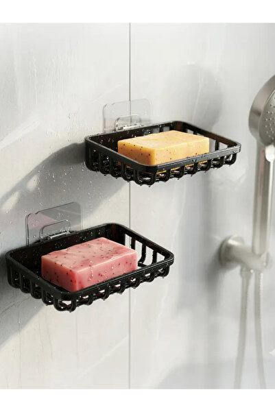 ChaCha Home Σετ 2 Αυτοκόλλητες θήκες για σαπούνι μπάνιου, θήκη για στερεό σαπ...