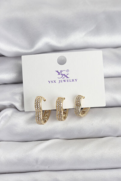 Nehir Stylish Gold Color Brass Zircon Stone Heart Women Earrings Teachers Mot...