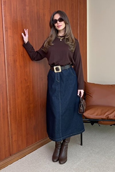 Butik Modana Denim Kemerli Etek